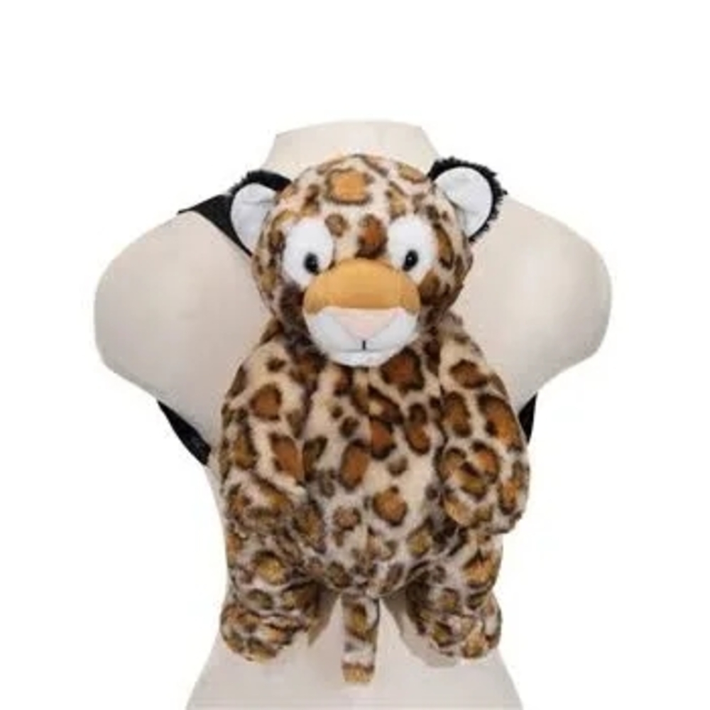 Leopard Print Plush Backpack for Kids